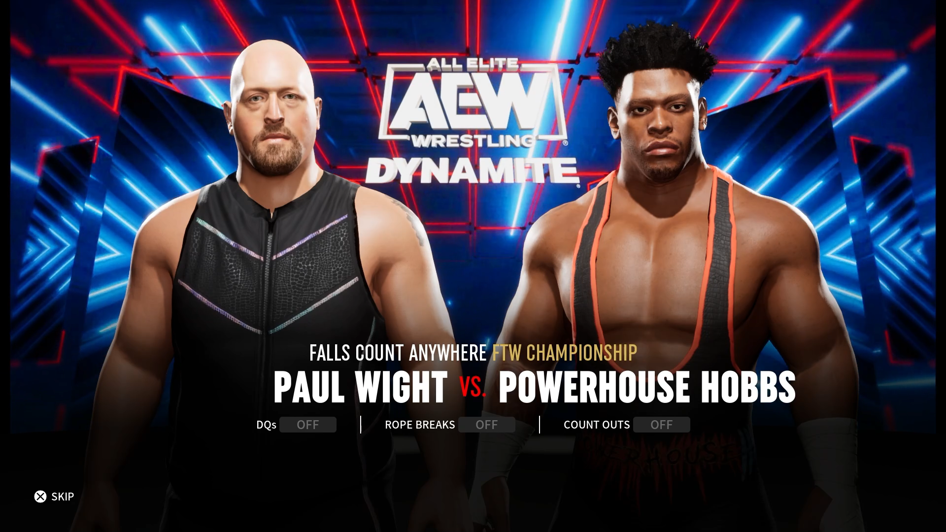 AEW Fight Forever Paul Wight vs. Powerhouse Hobbs (PS4