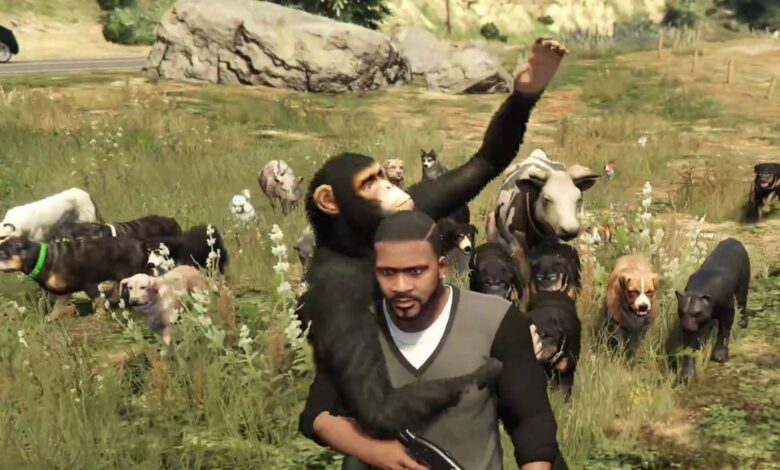 I have modded many dogs, several cows, 2 lions, and a chimpanzee into Grand Theft Auto 5, and they are all my friends I have modded many dogs, several cows, 2 lions, and a chimpanzee into Grand Theft Auto 5, and they are all my friends