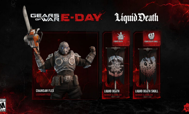 Gears of War: E-Day x Liquid Death – Unlock a Legendary Pose and More Gears of War: E-Day x Liquid Death – Unlock a Legendary Pose and More